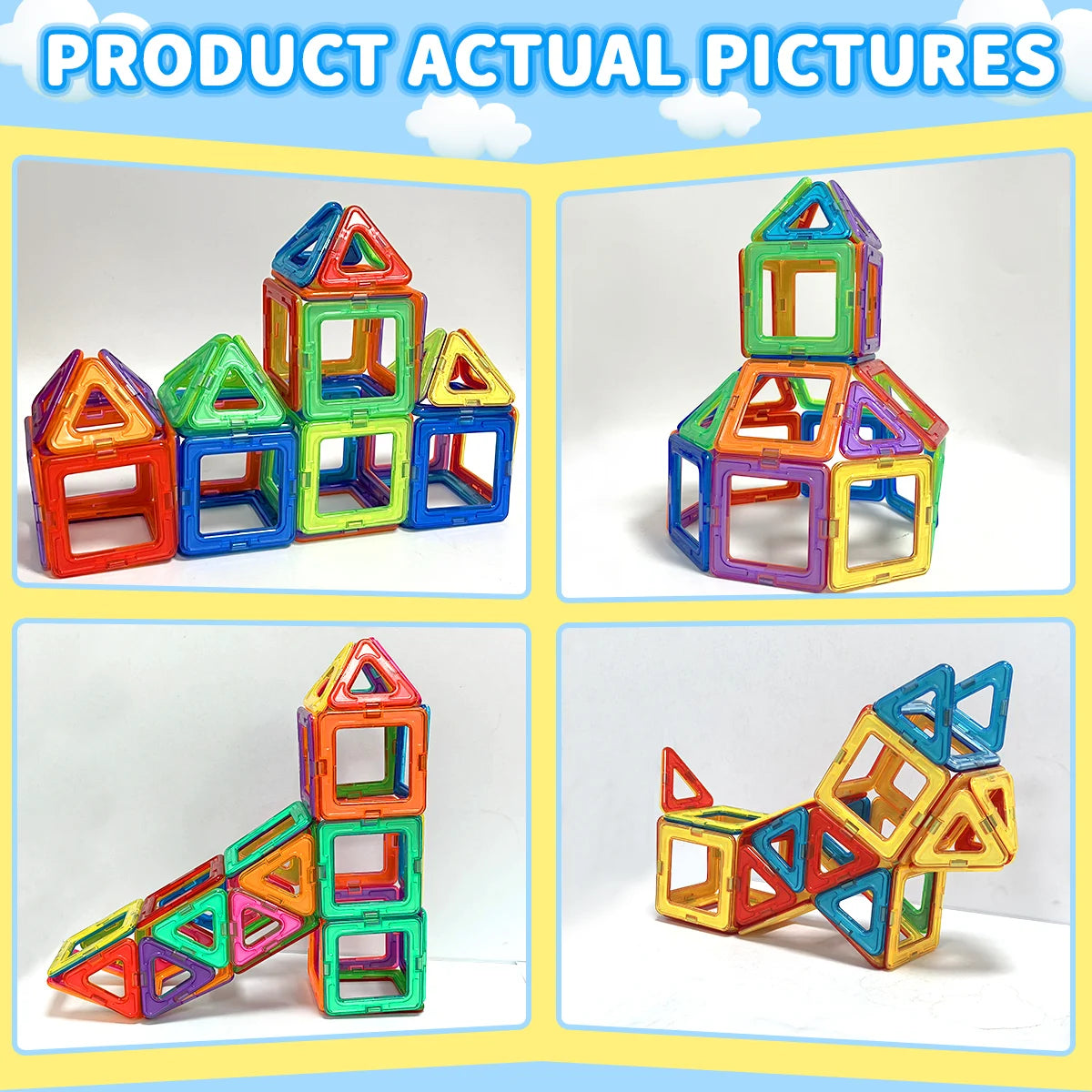 Magnetic Building Blocks, Big Size STEM Toys,Learning Educational Constructor Set Magnet Toys Birthday Gift 30/50/100PCS