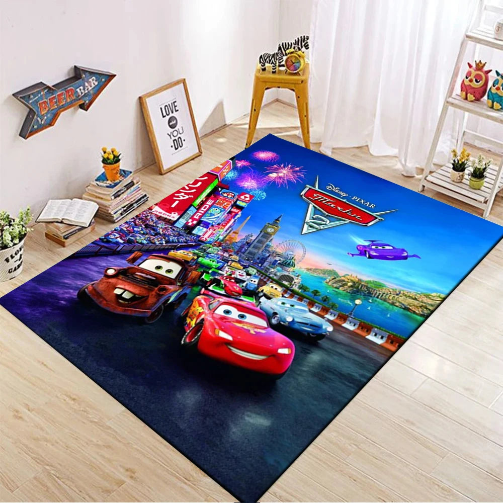 1PC Disney Cars Lightning Mcqueen Printed Carpet Rugs For Living Room Bedroom Bedside Bathroom Floor Mat Kids Room Non-slip Mat