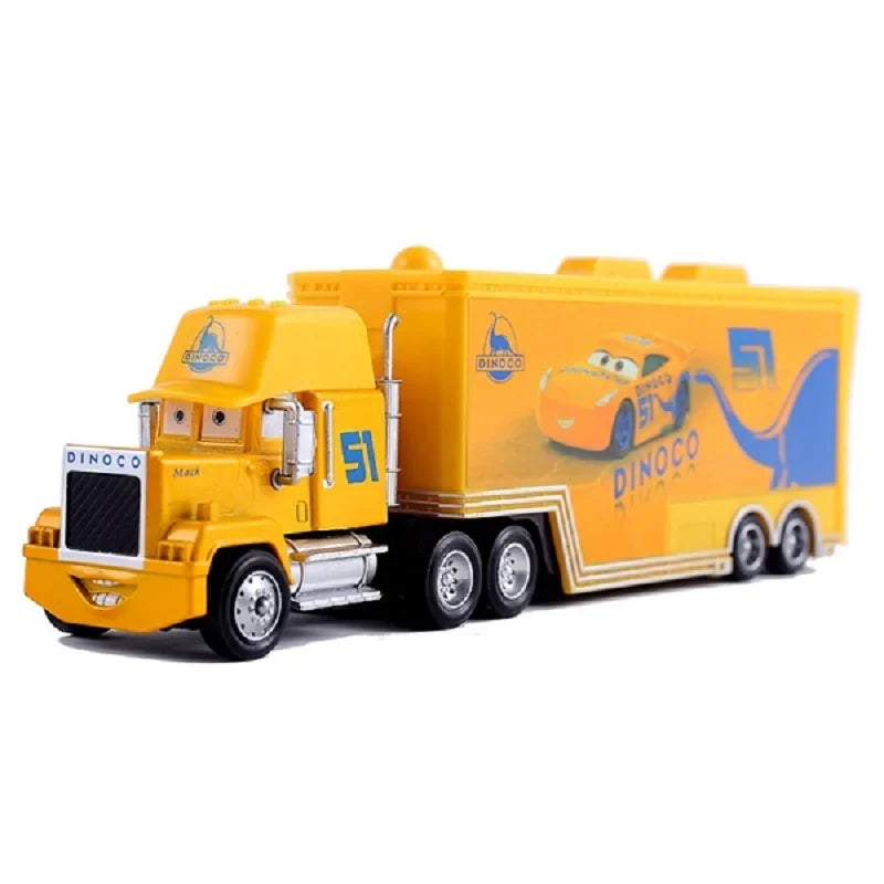 Cars Toy Truck Lightning McQueen Uncle Mike Alloy Diecast Model Container Hauler Trucks Children's Christmas Toys