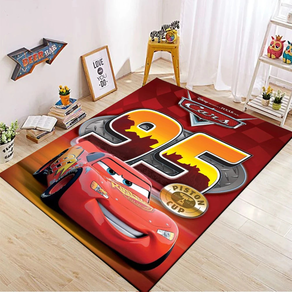 1PC Disney Cars Lightning Mcqueen Printed Carpet Rugs For Living Room Bedroom Bedside Bathroom Floor Mat Kids Room Non-slip Mat