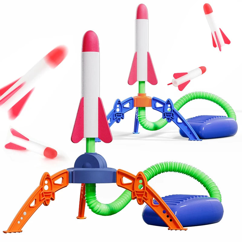 1 PCS Air Powered Rocket Launcher Kids Outdoor Foot Pump Soaring Interactive Toys Backyard Lawn Sports Game Birthday Gifts
