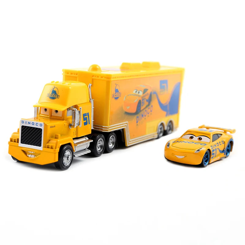 Cars Toy Truck Lightning McQueen Uncle Mike Alloy Diecast Model Container Hauler Trucks Children's Christmas Toys