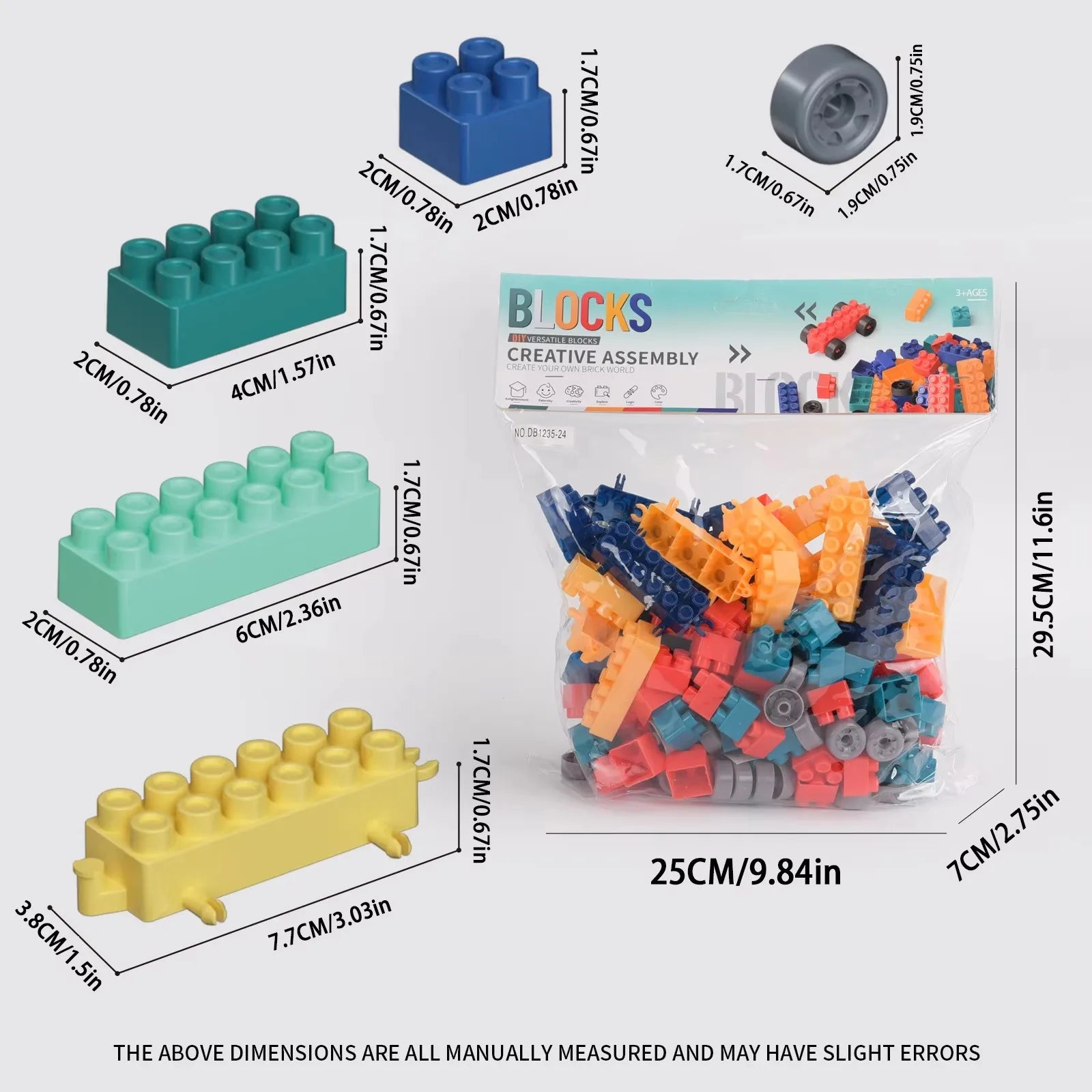 Building Block Set Early Education Building Block Particle Puzzle Toys (Random Colors)148 PCS