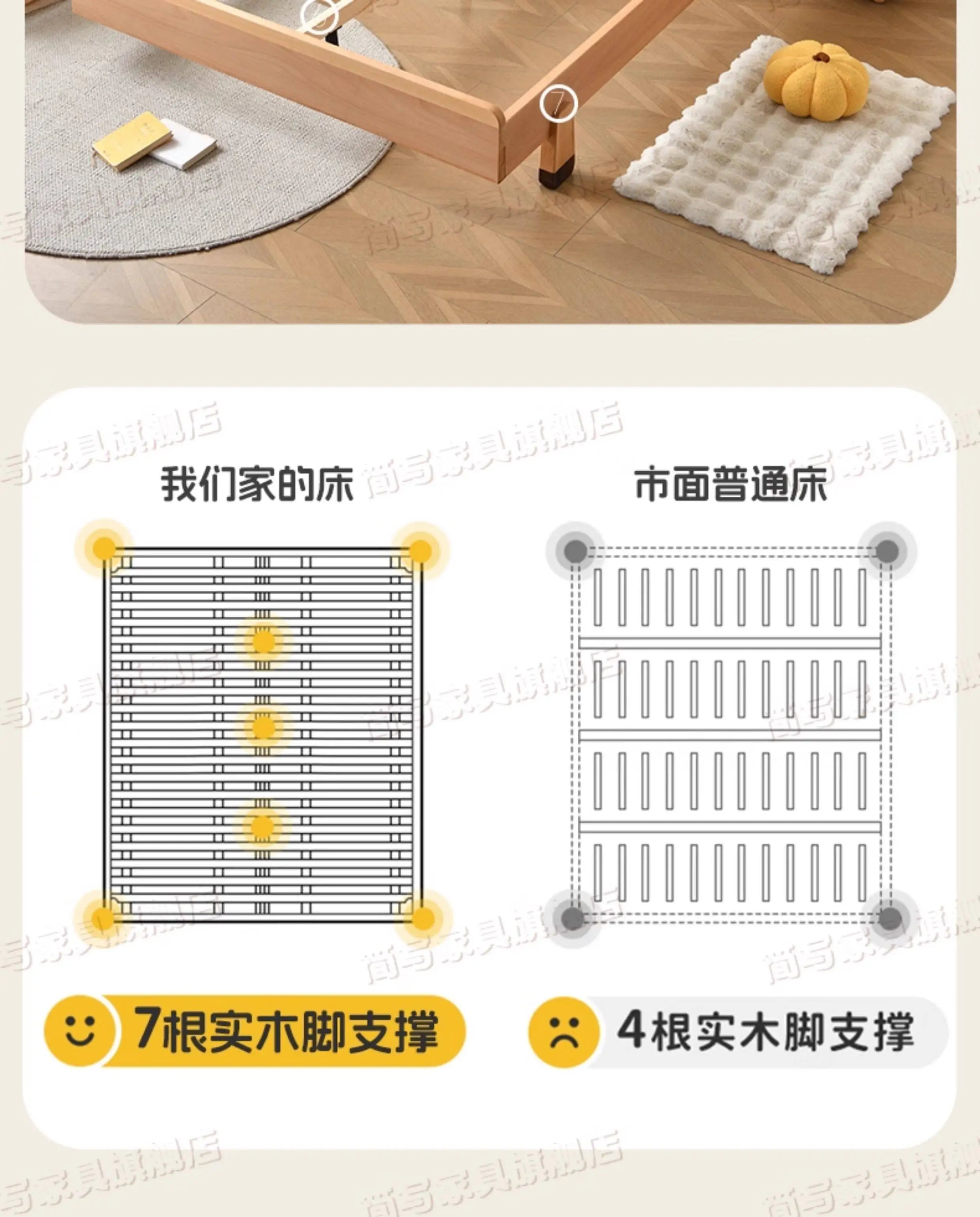 150x200cm Kids Bed 2 People Frame Bedside Table Queen Size Children Bed 2 People Modern Wooden Design Bedroom Furniture Sets