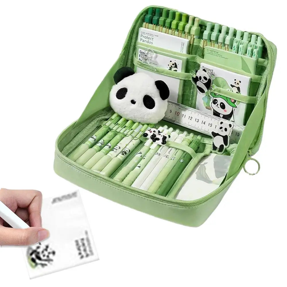 Stationery Sets School Stationery Set Panda Design Pens Stick Notes Brooches Pendants Kit for Kindergarten College Home Students