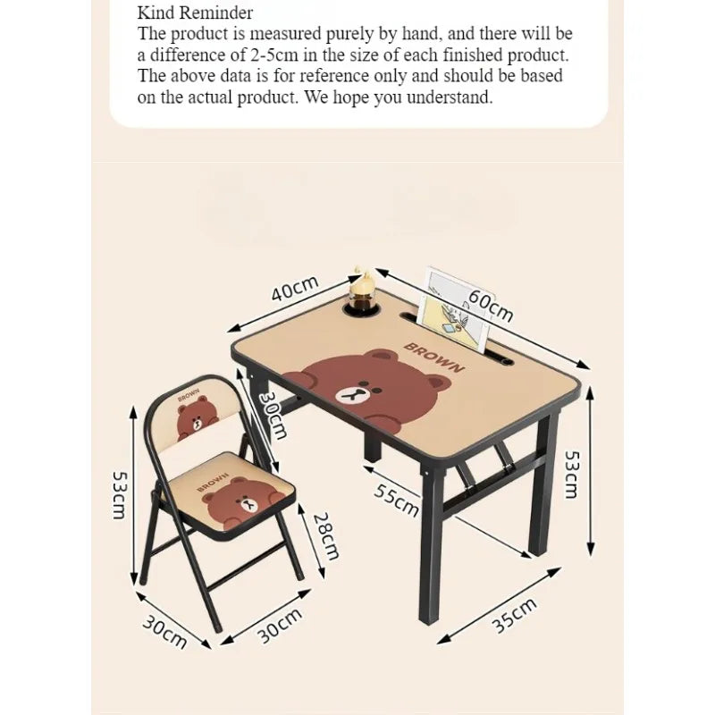 Desk simple household writing table children's homework desk chair set folding simple study table
