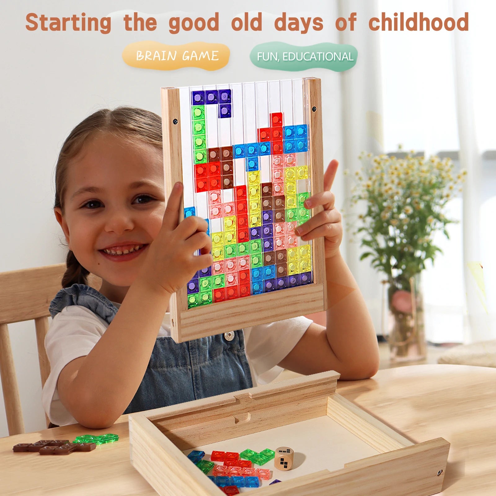 3D Transparent Tetris Puzzle Logic Thinking Brain Development Two-Player Tetris Logic Fun Educational Toy Two Versions Available