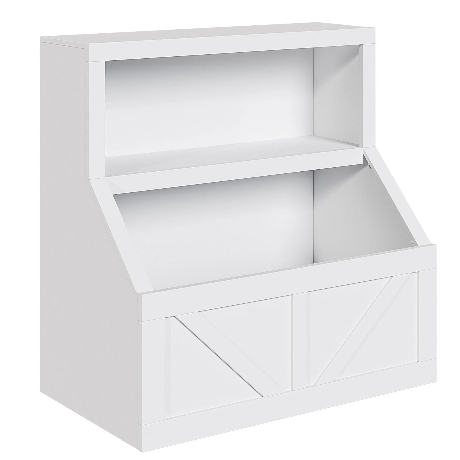 Kids Bookshelf & Toy Storage Cabinet - 2-Tier Wooden Toddler Bookcase with Large Cubbies and 2 Shelves, Space-Saving Book Organizer for Playroom, Bedroom, Nursery, Study area or Daycare