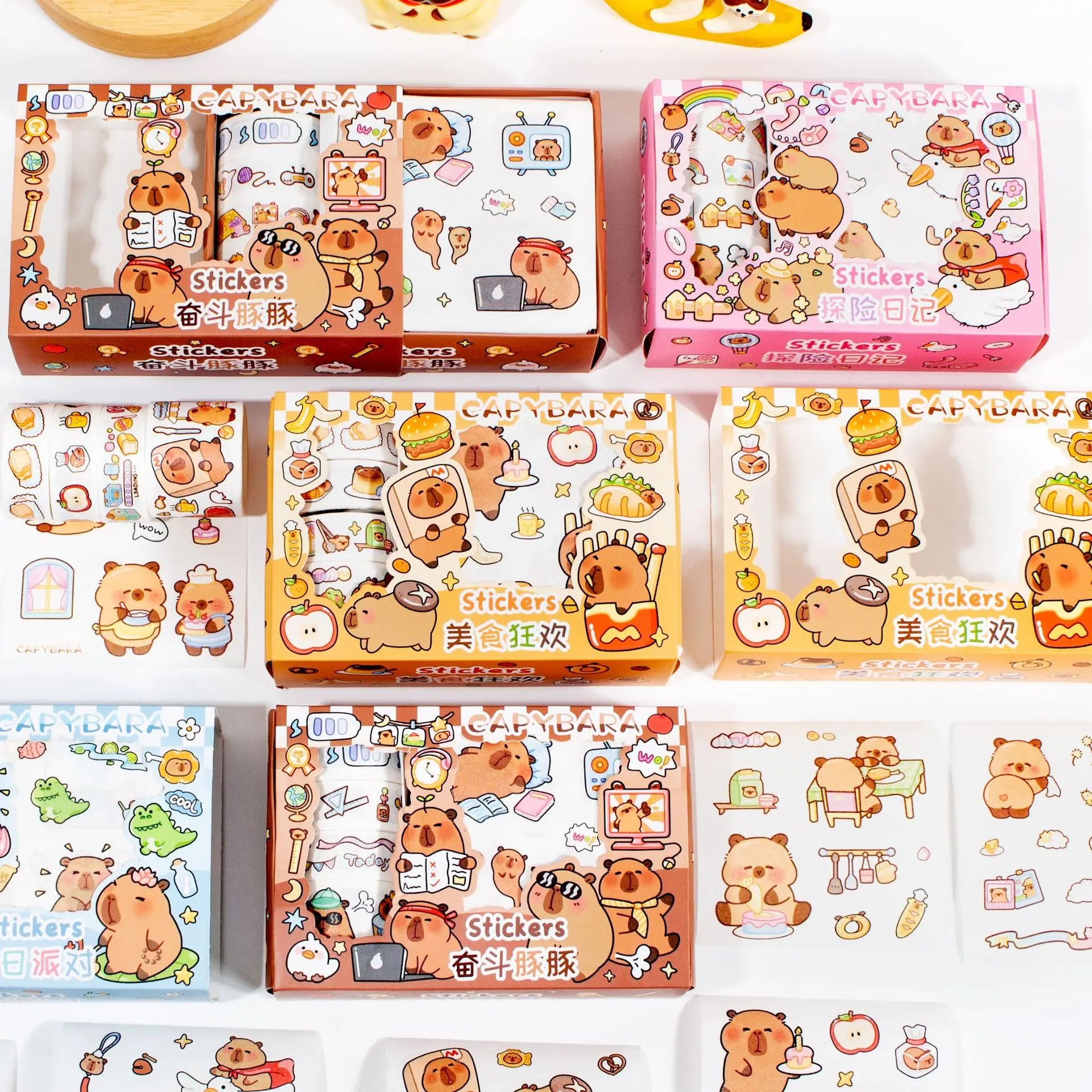 Kawaii Stationery Gift Set, PET Decorative Tape & Cute Stickers, DIY Journal Craft Supplies for Students & Scrapbook Lovers