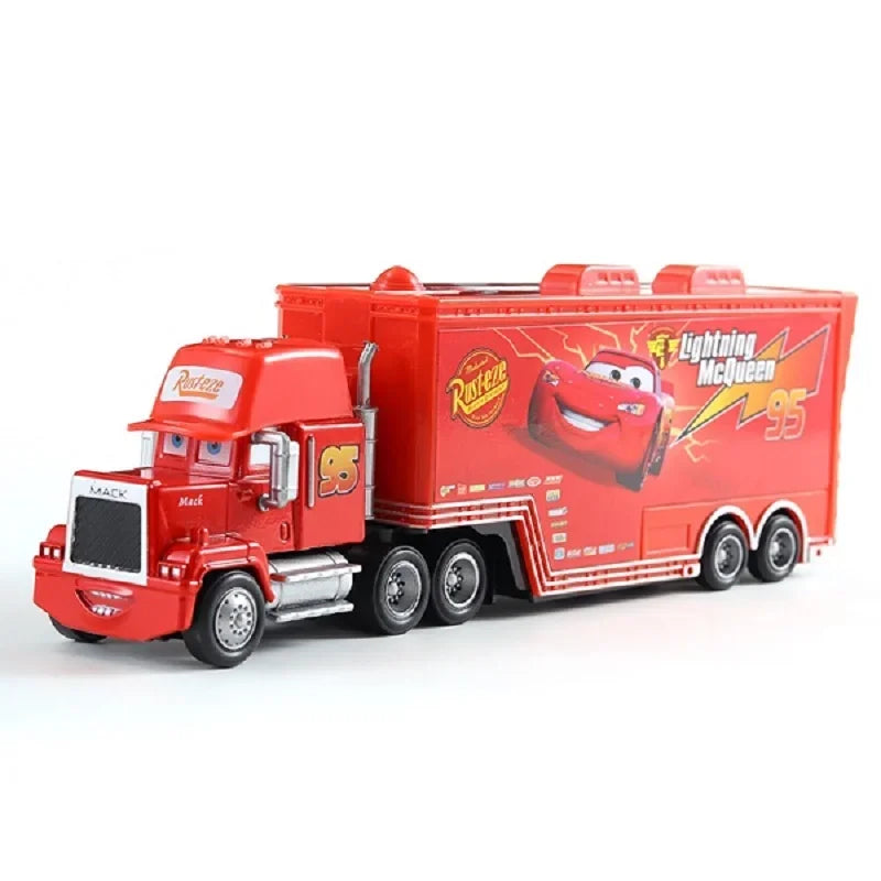 Cars Toy Truck Lightning McQueen Uncle Mike Alloy Diecast Model Container Hauler Trucks Children's Christmas Toys