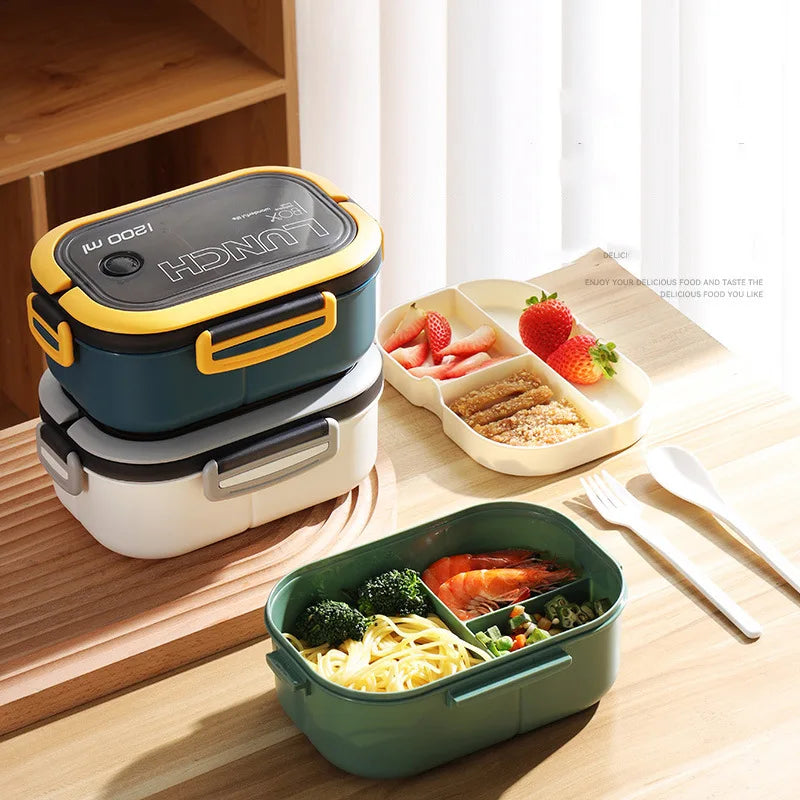 Double-layer Lunch Box Student Office Worker Bento Box Outdoor Picnic Fruit Food Container Light Salad Reducing Meal Lunch Bags