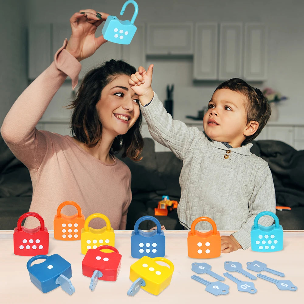 Early Education Alphabet Number Unlocking Game Key Fine Action Children Training Baby Abilities Puzzle Toy Gift