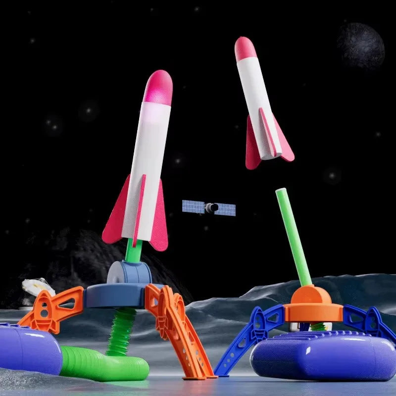 1 PCS Air Powered Rocket Launcher Kids Outdoor Foot Pump Soaring Interactive Toys Backyard Lawn Sports Game Birthday Gifts