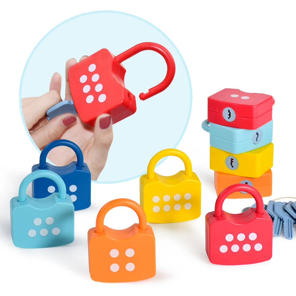 Early Education Alphabet Number Unlocking Game Key Fine Action Children Training Baby Abilities Puzzle Toy Gift