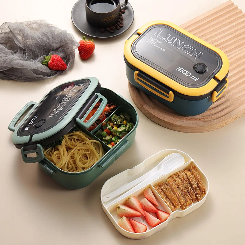 Double-layer Lunch Box Student Office Worker Bento Box Outdoor Picnic Fruit Food Container Light Salad Reducing Meal Lunch Bags