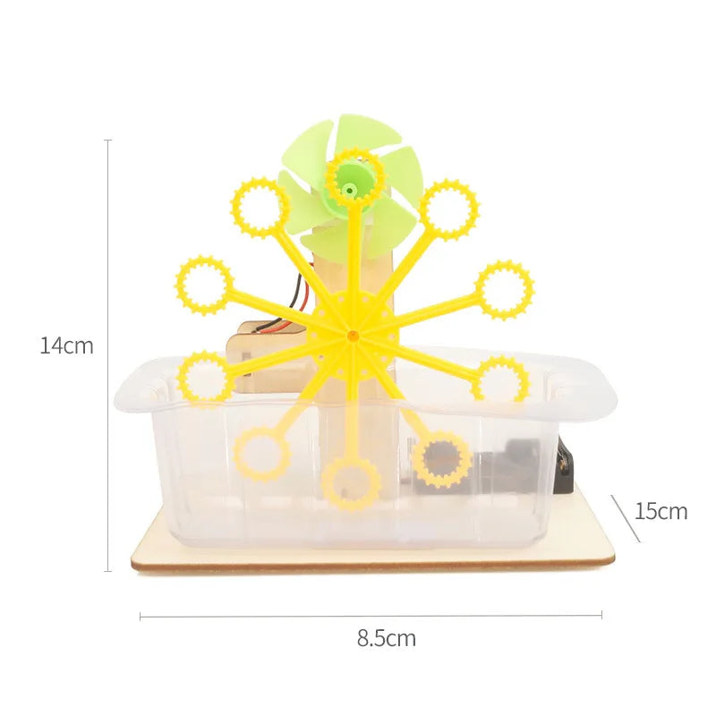 STEM Toys DIY Bubble Machine Assembling Model Material Kits Students Educational Science Experiment Technology Toys for Children