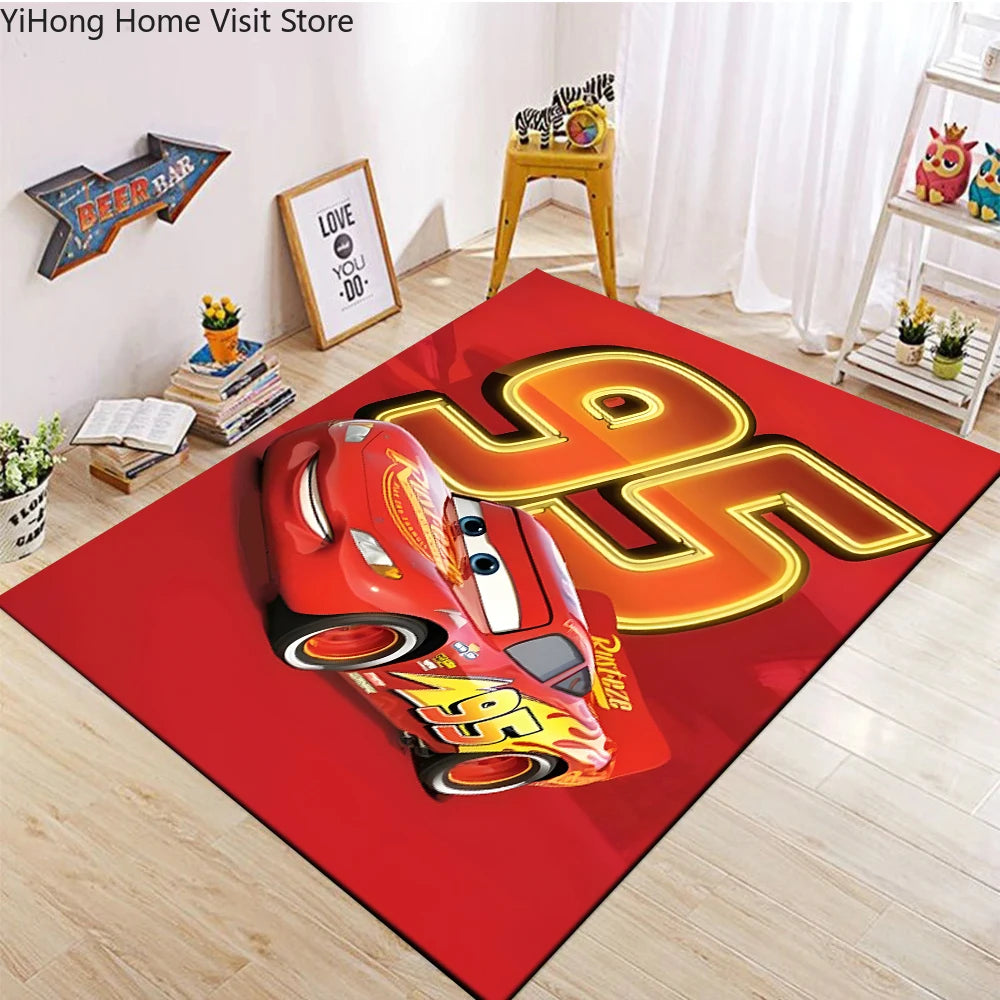 1PC Disney Cars Lightning Mcqueen Printed Carpet Rugs For Living Room Bedroom Bedside Bathroom Floor Mat Kids Room Non-slip Mat
