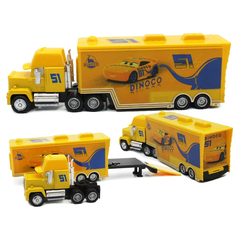 Cars Toy Truck Lightning McQueen Uncle Mike Alloy Diecast Model Container Hauler Trucks Children's Christmas Toys