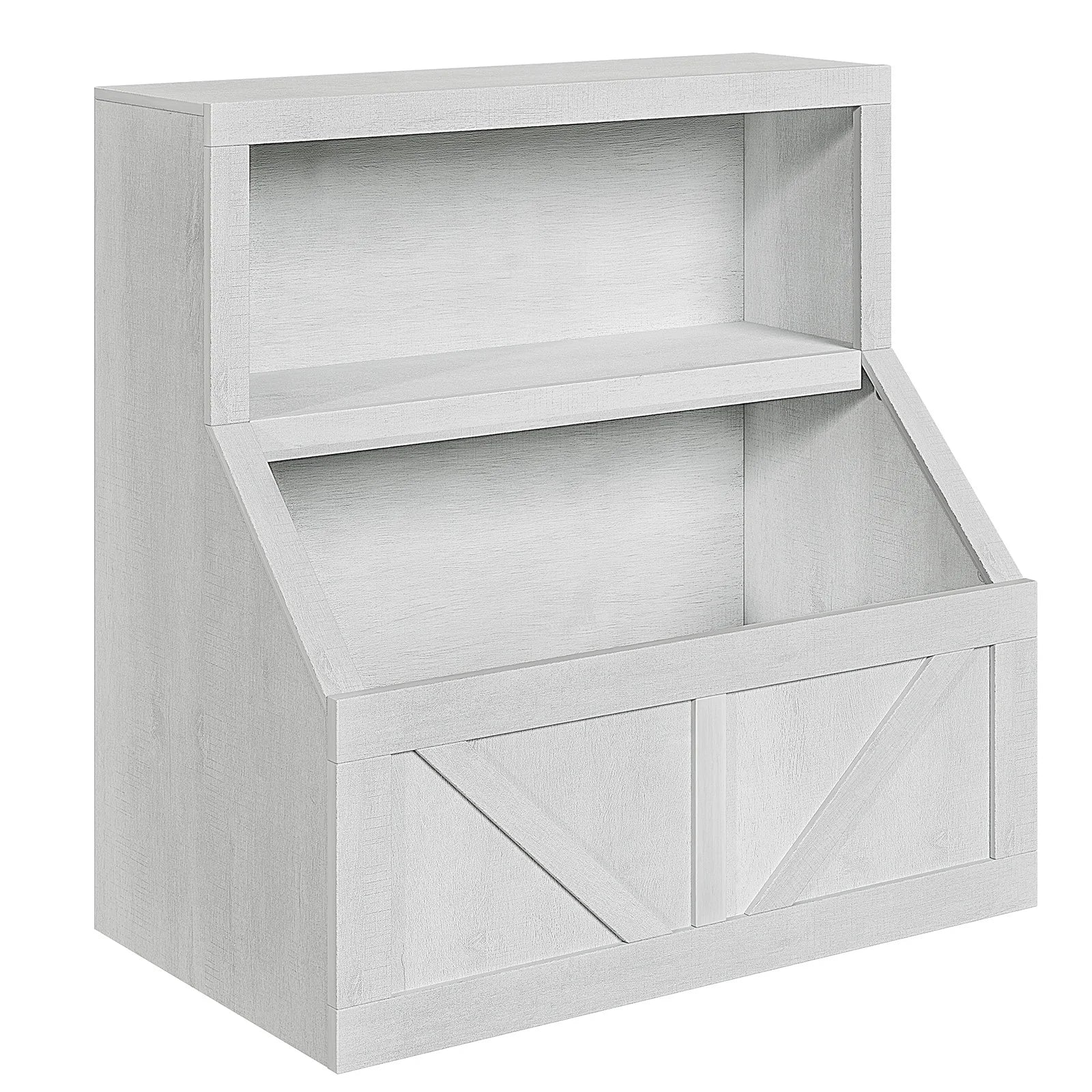 Kids Bookshelf & Toy Storage Cabinet - 2-Tier Wooden Toddler Bookcase with Large Cubbies and 2 Shelves, Space-Saving Book Organizer for Playroom, Bedroom, Nursery, Study area or Daycare