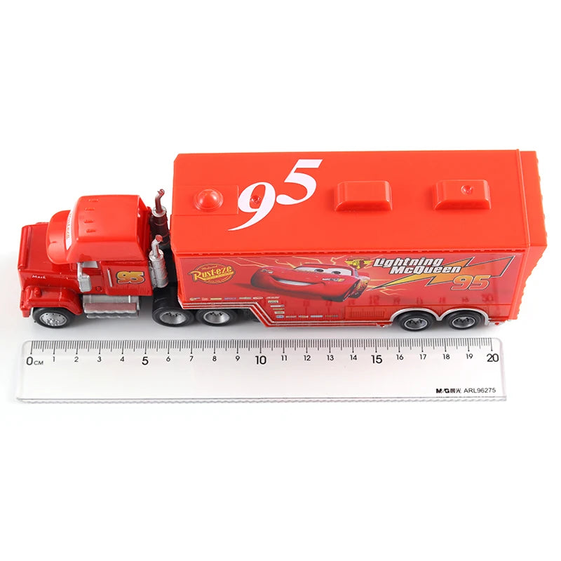 Cars Toy Truck Lightning McQueen Uncle Mike Alloy Diecast Model Container Hauler Trucks Children's Christmas Toys