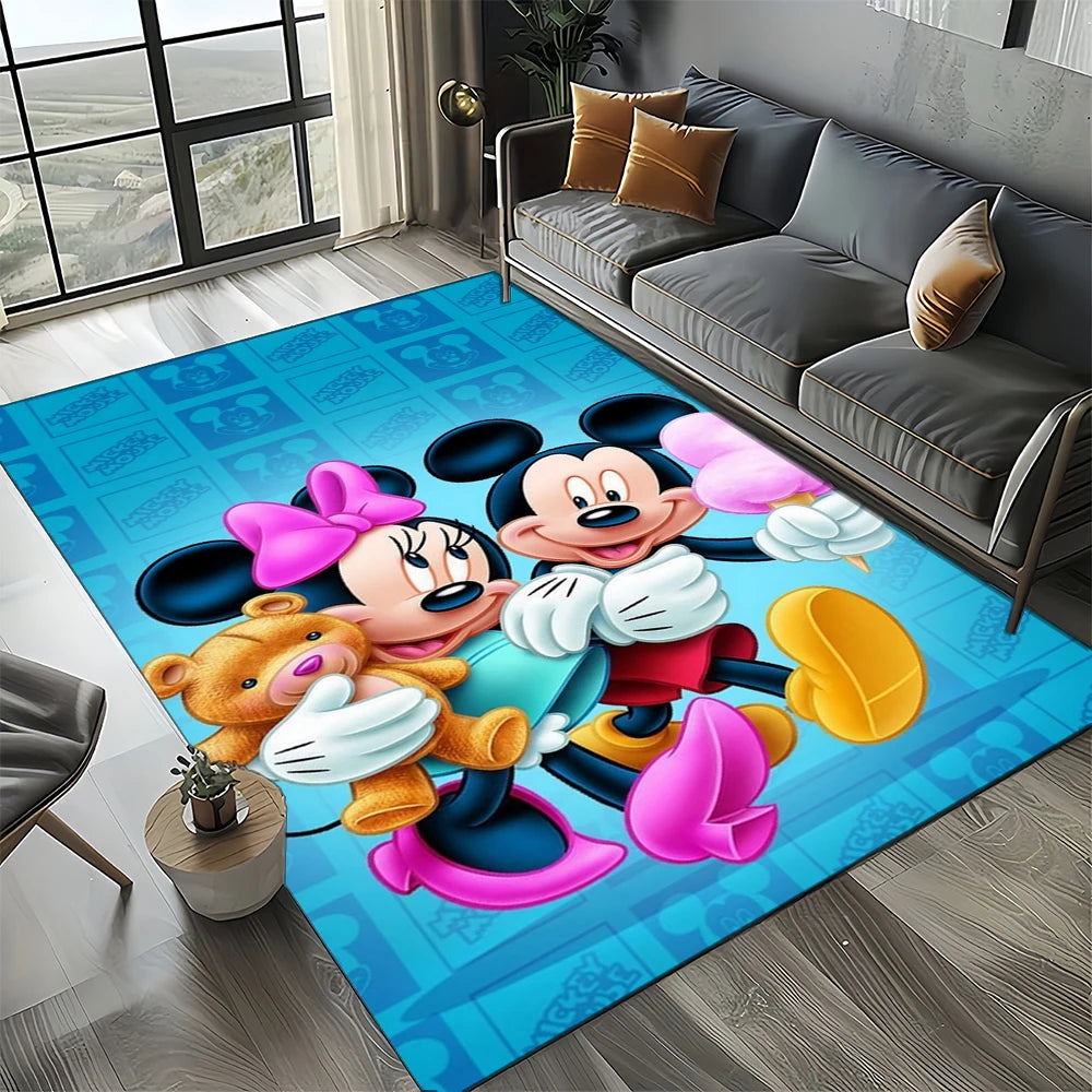 Mickey Minnie Mouse Donald Duck Cartoon Carpet Rug for Bedroom Living Room Home Sofa Decoration,kids Large Decor Floor Mat Gift