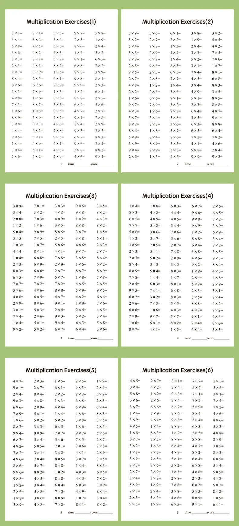 Practice Questions for Multiplication Division Specialized Training Mathematics, Math Workbook, Early Education Toys