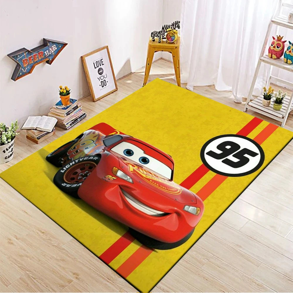 1PC Disney Cars Lightning Mcqueen Printed Carpet Rugs For Living Room Bedroom Bedside Bathroom Floor Mat Kids Room Non-slip Mat