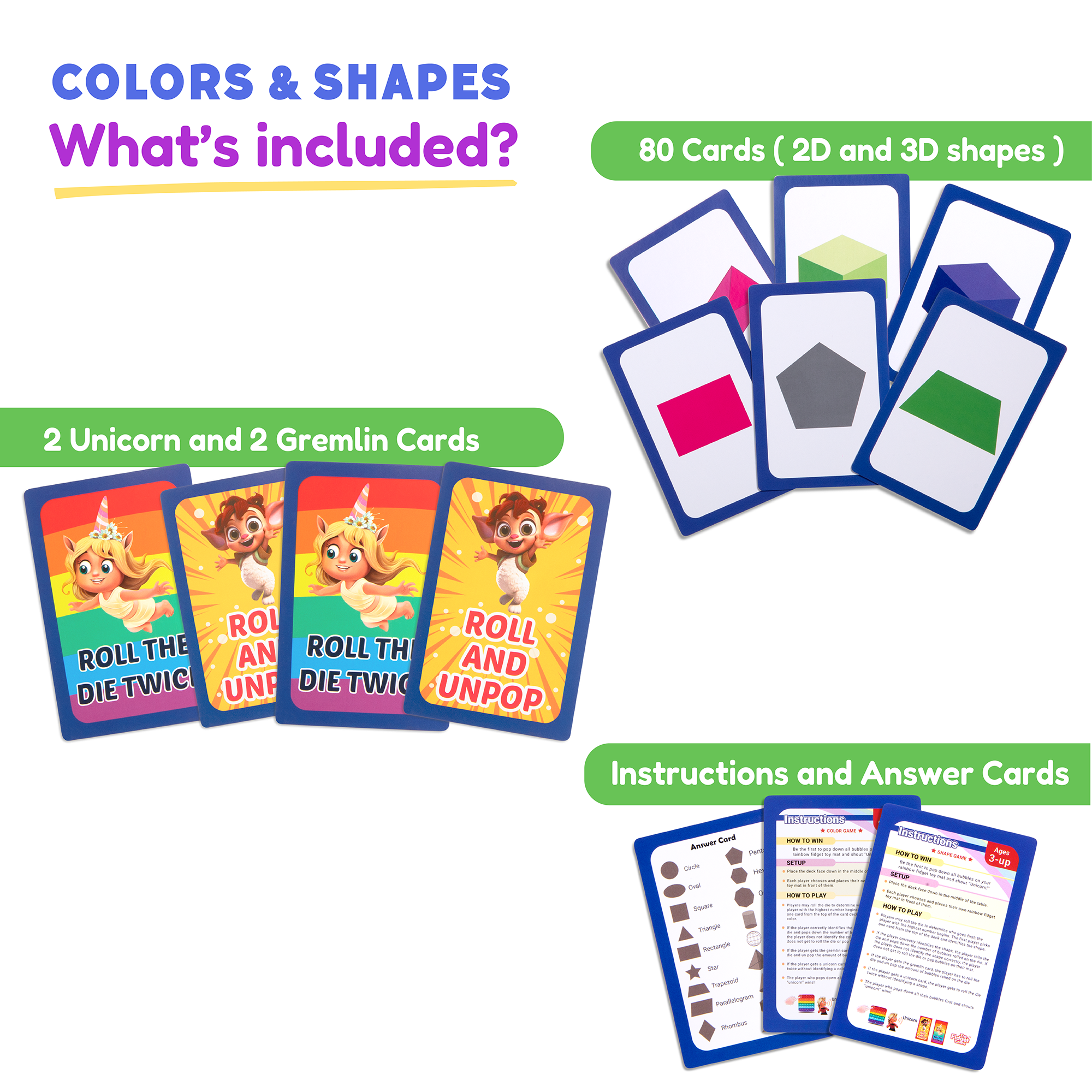 Shapes and Colors Card Pack illustrated learning cards
