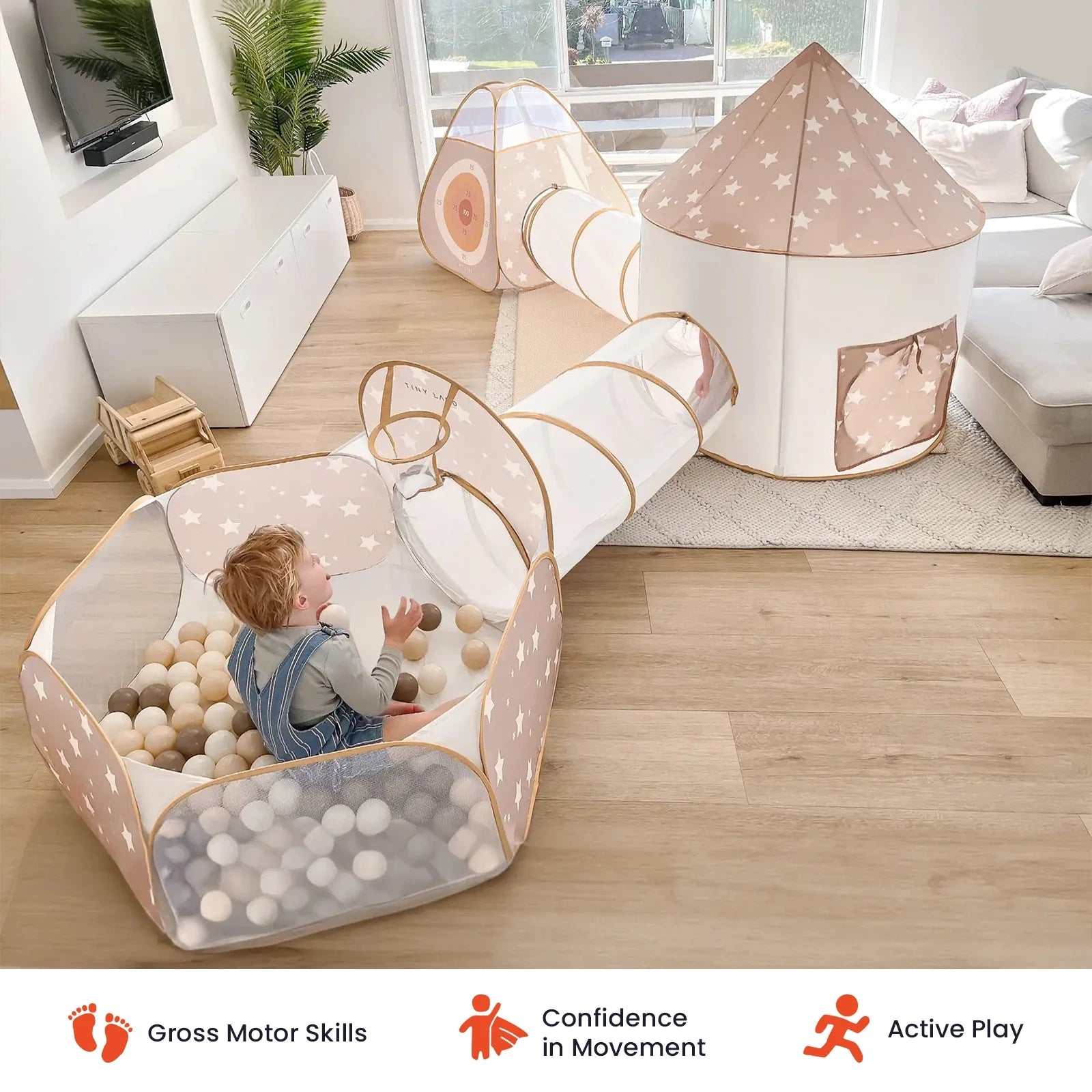 Tiny Land Foldable 5-in-1 Kids Play Tunnel — No Balls Included