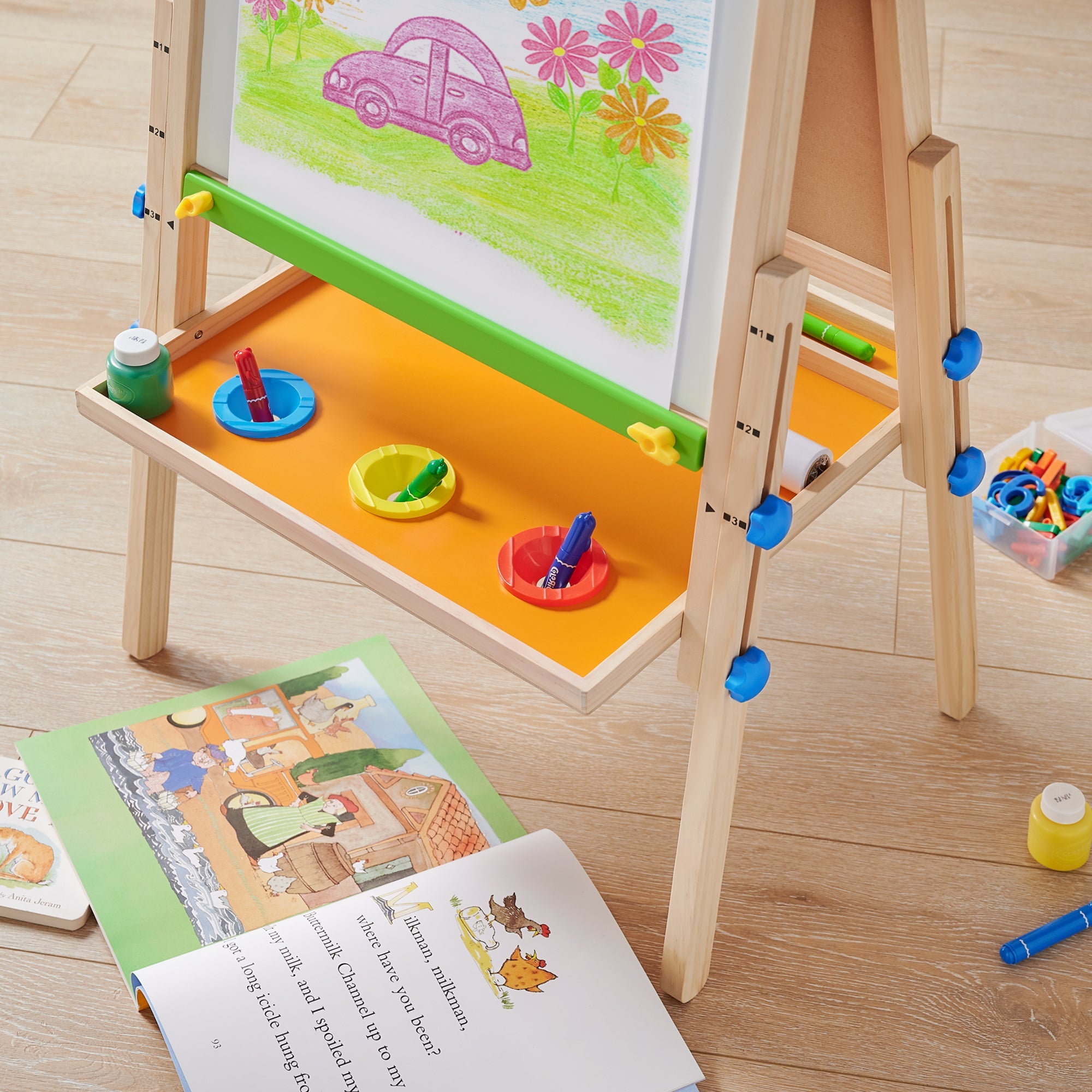 Tiny Land 3-in-1 Kids Art Easel with Two Paper Rolls