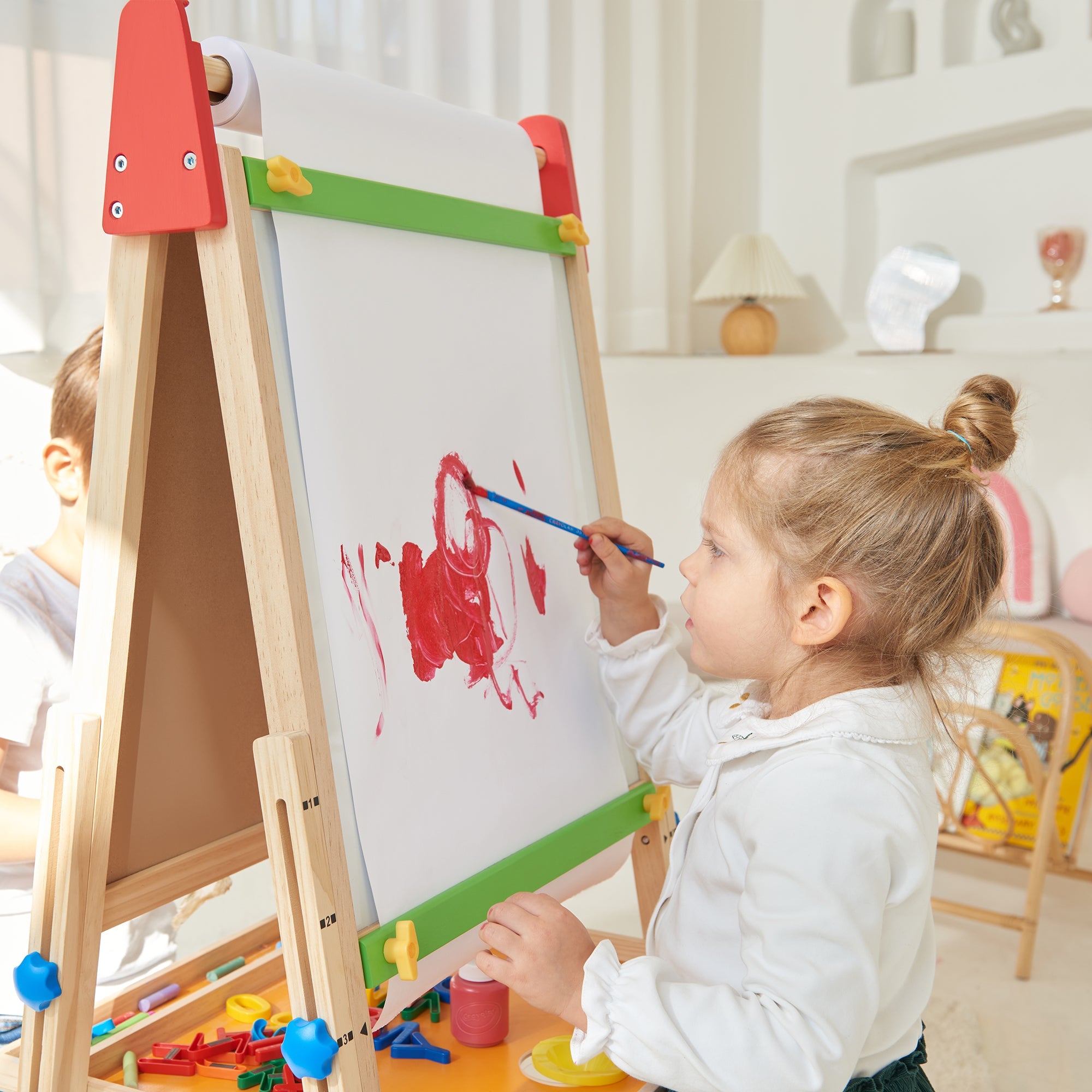 Tiny Land 3-in-1 Kids Art Easel with Two Paper Rolls